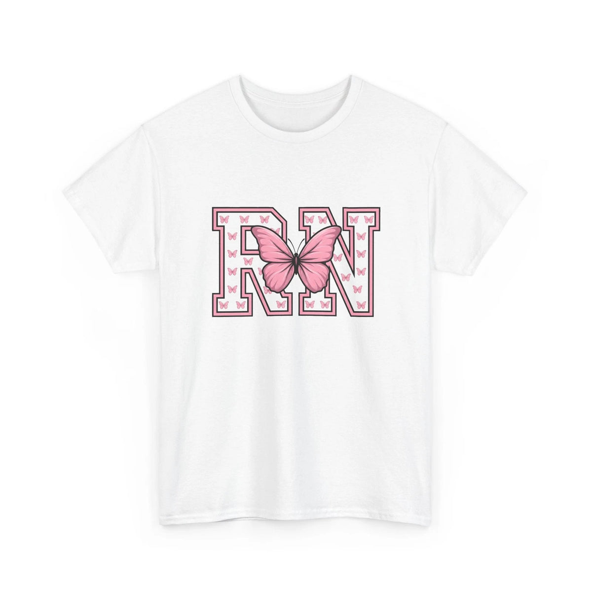 Butterfly Lettering Shirt Nurses Garden Gift Women Thick Tee Typography T-Shirt