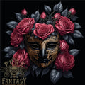 A Chinese Mask With Roses Gothic Goth Mens 100% Cotton Unisex