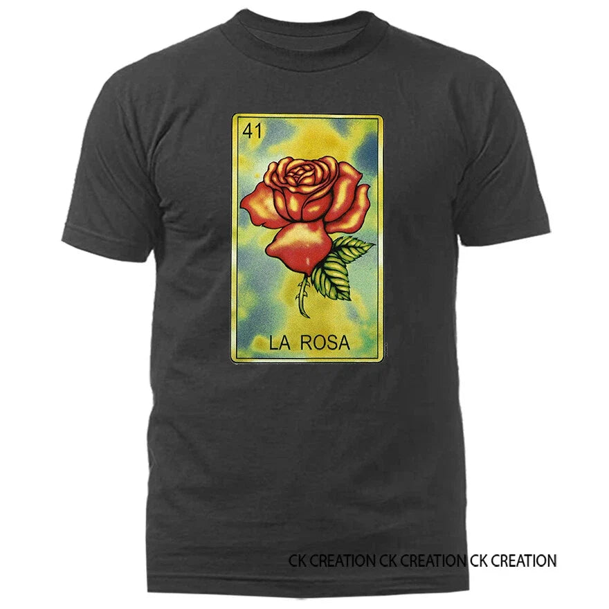 LA ROSA Loteria Tarjeta Mexican Came Card Graphic Tee Unisex