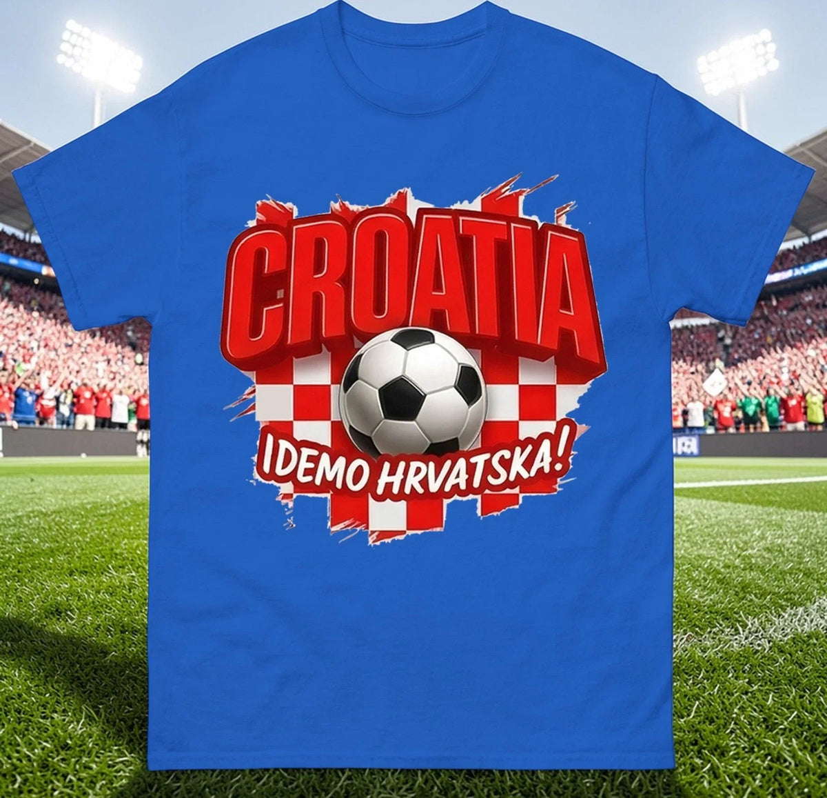 Croatia Idemo Hrvatska , Croatia Retro Football World Cup Tee Shirt Unisex