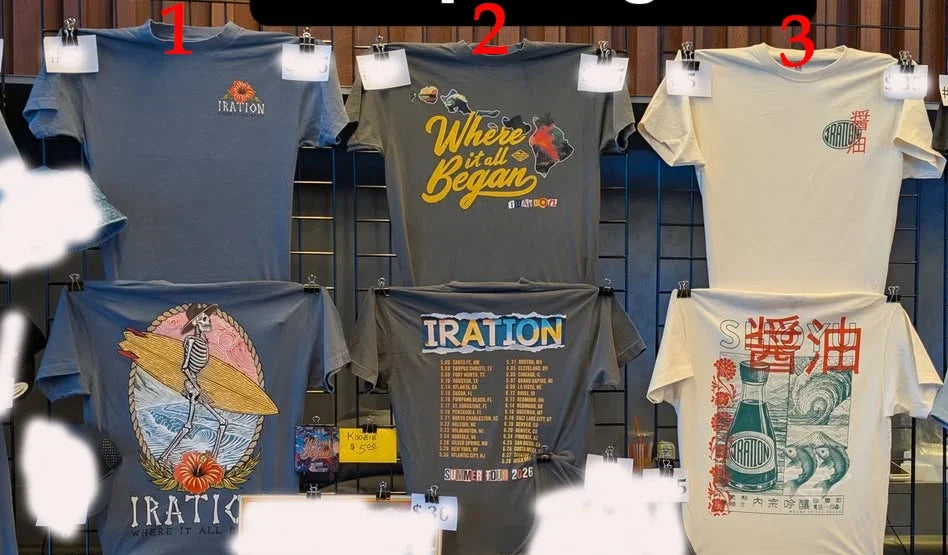 Iration T Shirt, Graphic Reggae Rock, 2 Sided, reprint Unisex