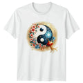 Yin Yang Floral Design Mens Womens Tee Graphic Unisex Top Unisex