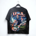 USA Soccer Skull Washed T Shirt American Flag World Cup 2026 Tee Unisex