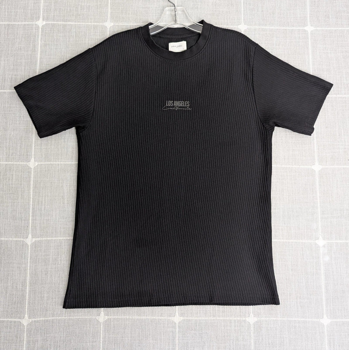 Public Supply NYC Shirt Mens Medium Black Relaxed Fit Ribbed Classic City Read* Unisex