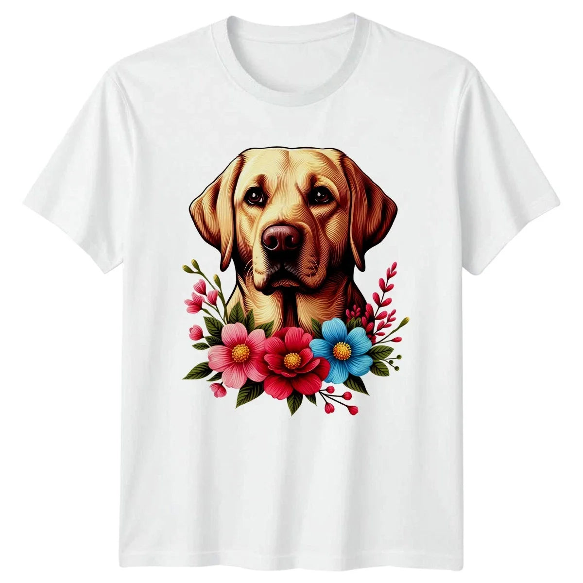 Floral Yellow Labrador Retriever Head Womens Dog Mom Dogs Pets Unisex