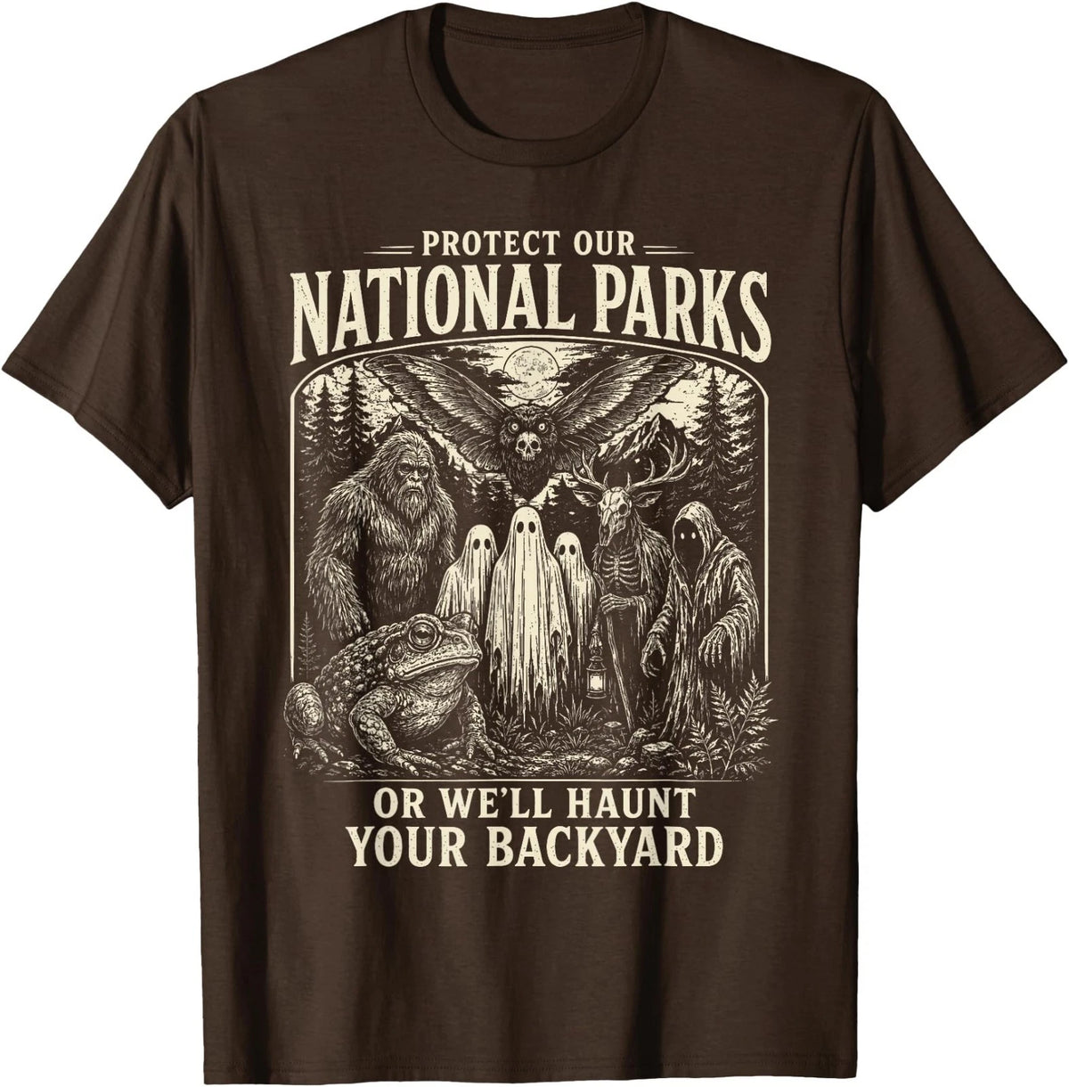 Protect Our National Parks Cryptid Sasquatch Halloween Men T-Shirt