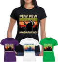 Pew Madafakas Vintage Funny Ladies T Shirt Cat Retro Christmas Gift Girls Unisex