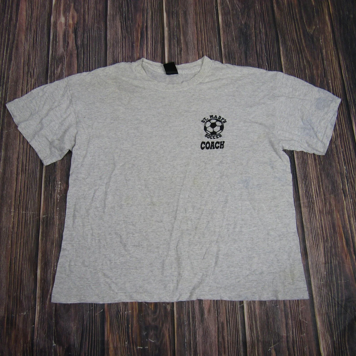 Vintage St Marys Soccer Coach Shirt Mens Extra Large Gray Athletic College 90s Unisex