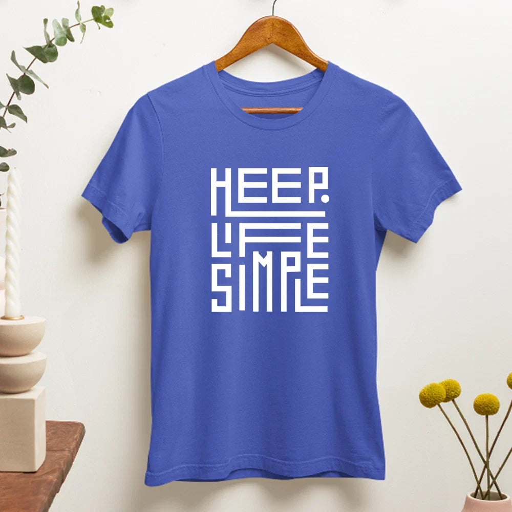 Keep Life Simple Geometric Aesthetic Modern Motivation Funny Gift Unisex