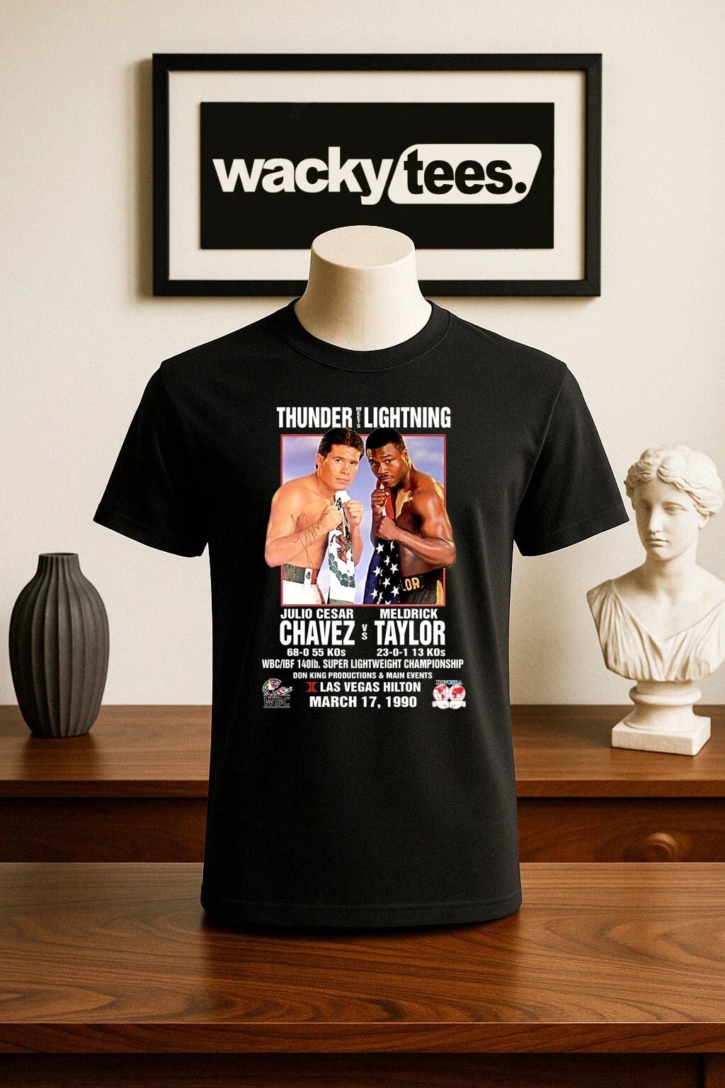 Julio Cesar Chavez vs Taylor 1990 Retro Poster Boxing Graphic Tee Shirt Unisex