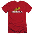 Honda Slim Fit Distressed Gold Wing Logo Red Tee Unisex