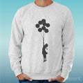 Felpa Man Light Sweater Light Grey " Girl " Road To Happiness Unisex
