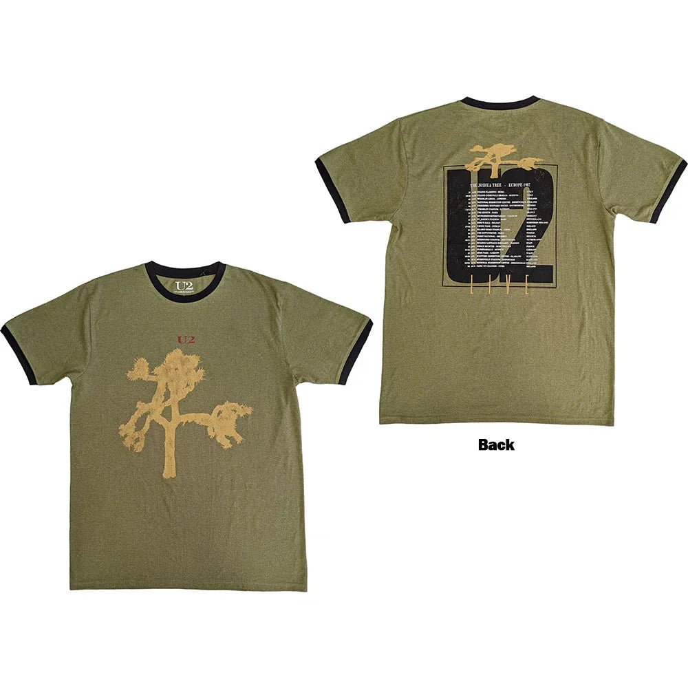 U2 Ringer : Joshua Tree Europe 1987. (Back Print) OFFICIAL NEW Unisex