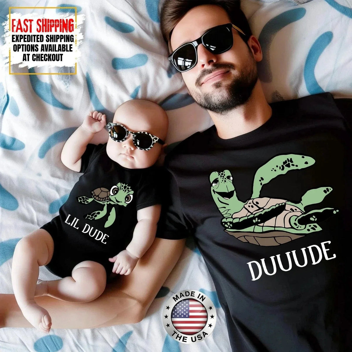 Dad and Son Matching Turtle Shirt Set, First Father's Day Gifts, Dad Baby Shirt Unisex
