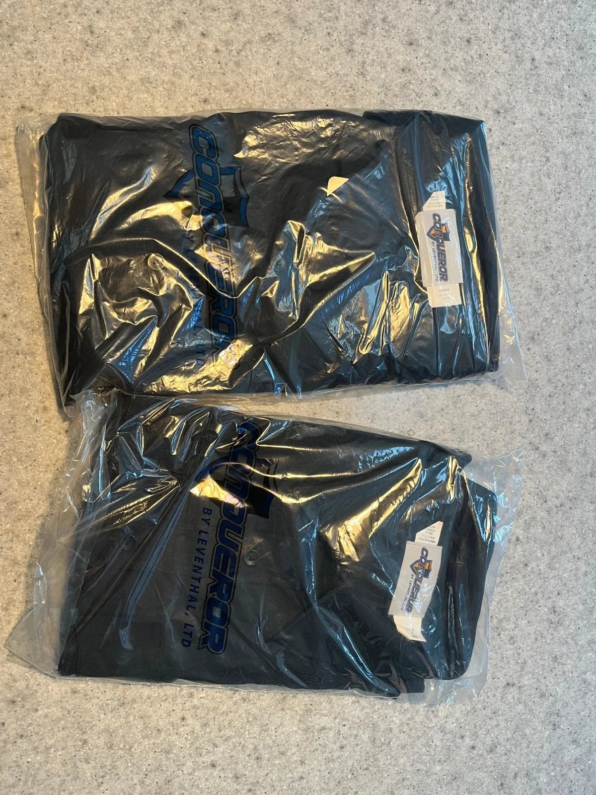Conqueror long sleeve police duty shirts (2) deadstock black Unisex