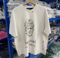 Cotton Crew Neck Tee Hand-Drawn Figure Print Hip Hop Street Short Sleeve Top Unisex