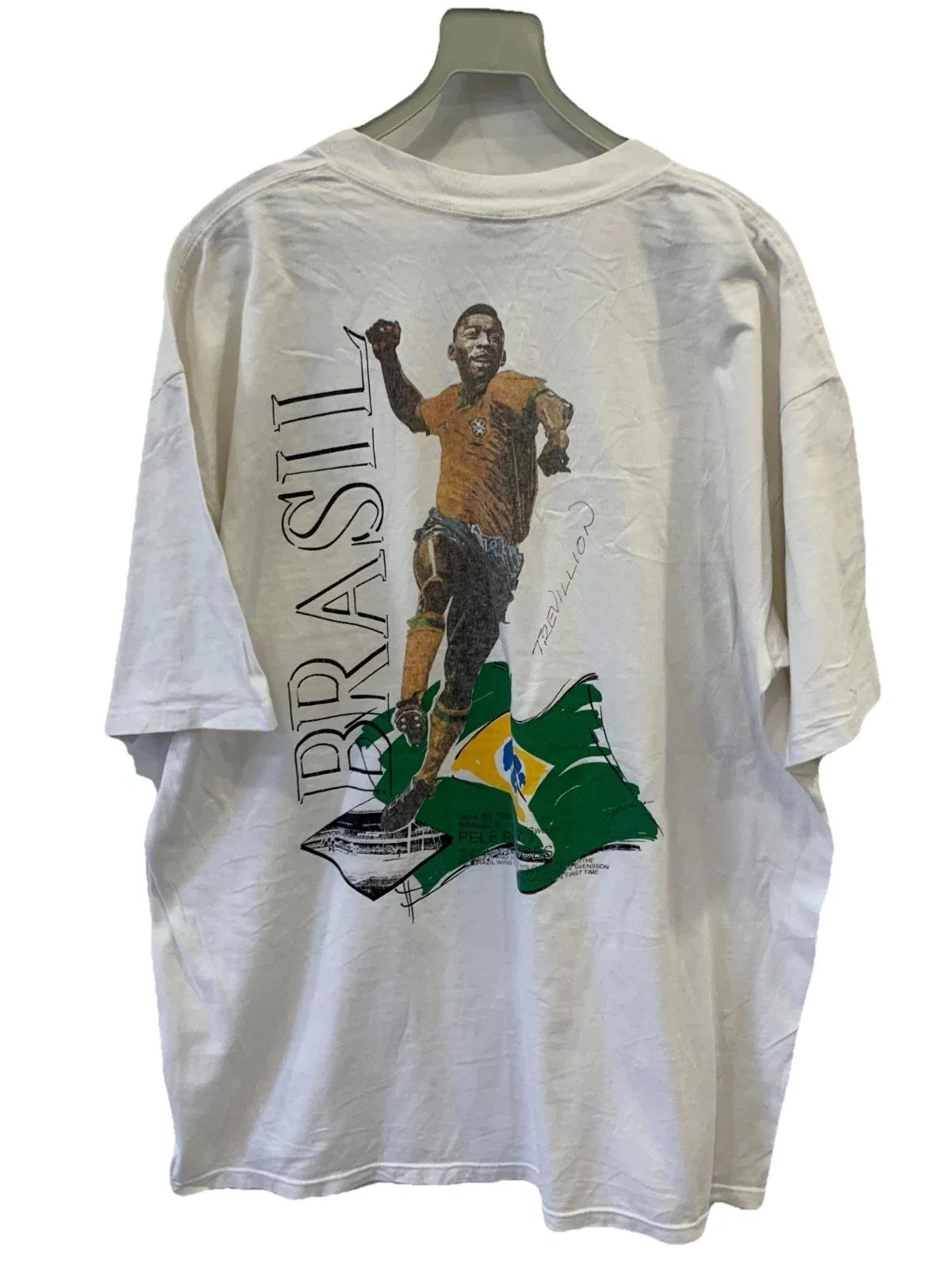 Vtg 90s Umbro Pele Brazil Mens XL Trevillion Art Soccer Football USA#68 Unisex