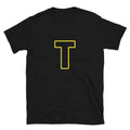Letter T Yellow Bold Font Simple Black Unisex
