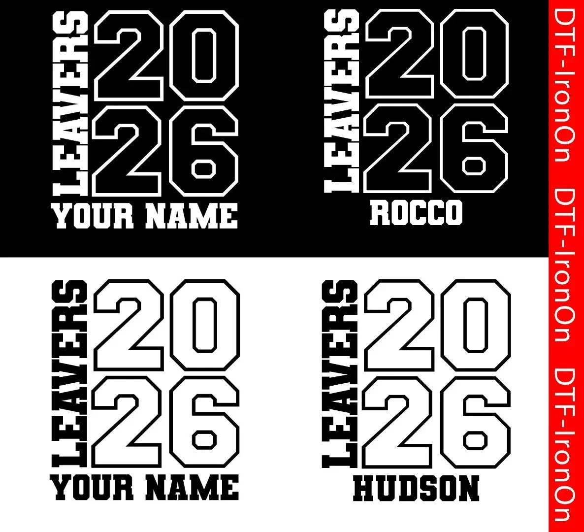 Personalised School Leavers Class Of 2026 DTF Iron On Heat Transfer Boys Girls Unisex