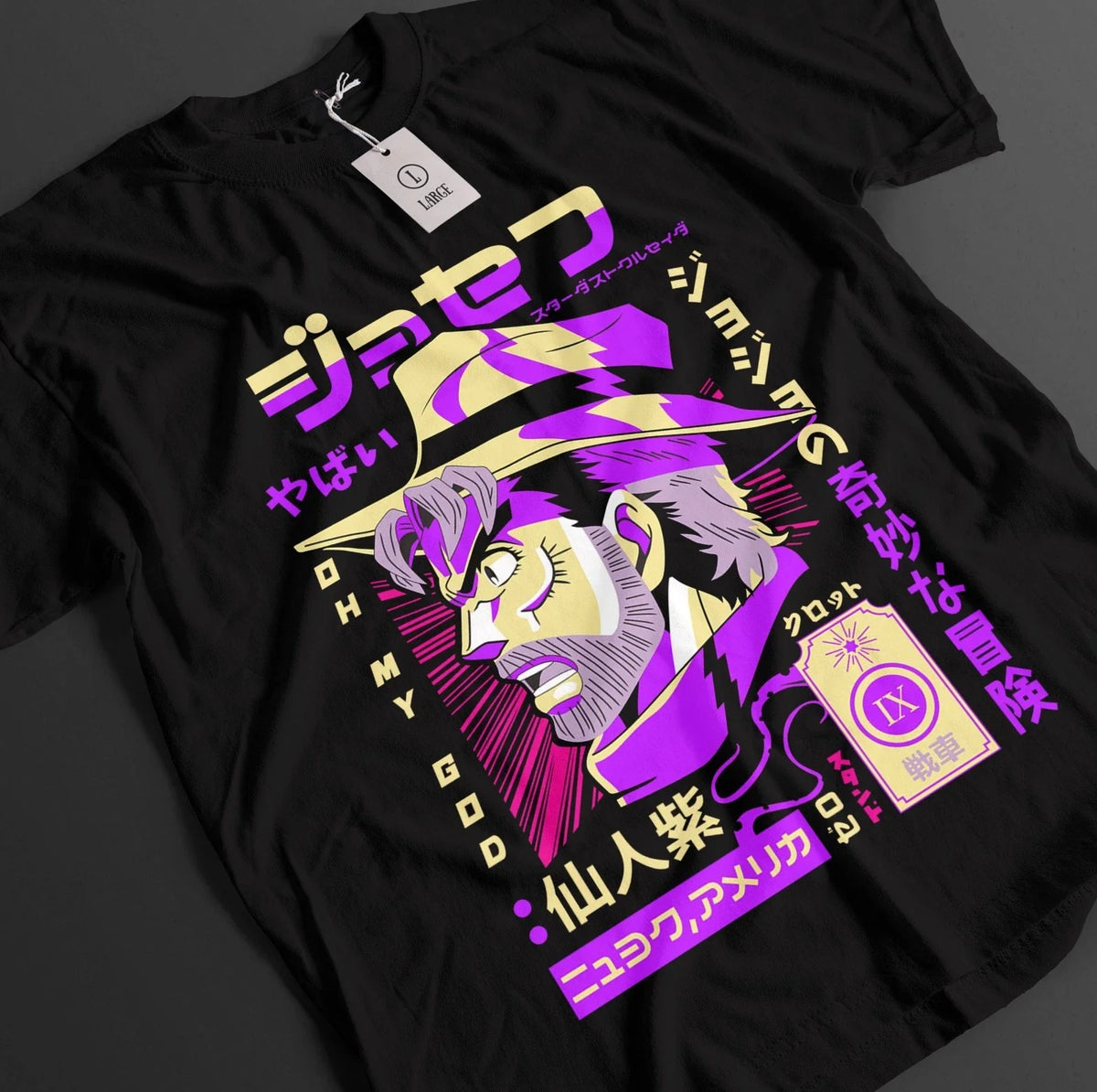 Jojo's Bizarre Adventure Jotaro Tshirt Dio Joseph Shirt Giorno Anime Tee Unisex