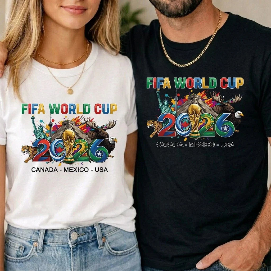 Football World Cup 2026 Unisex Kids Canada Mexico USA Soccer Game Tee Unisex