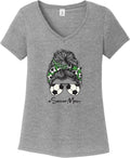 Mom Bun Soccer Mom Soccer Ball Headband Womens Tri Blend V-neck Unisex
