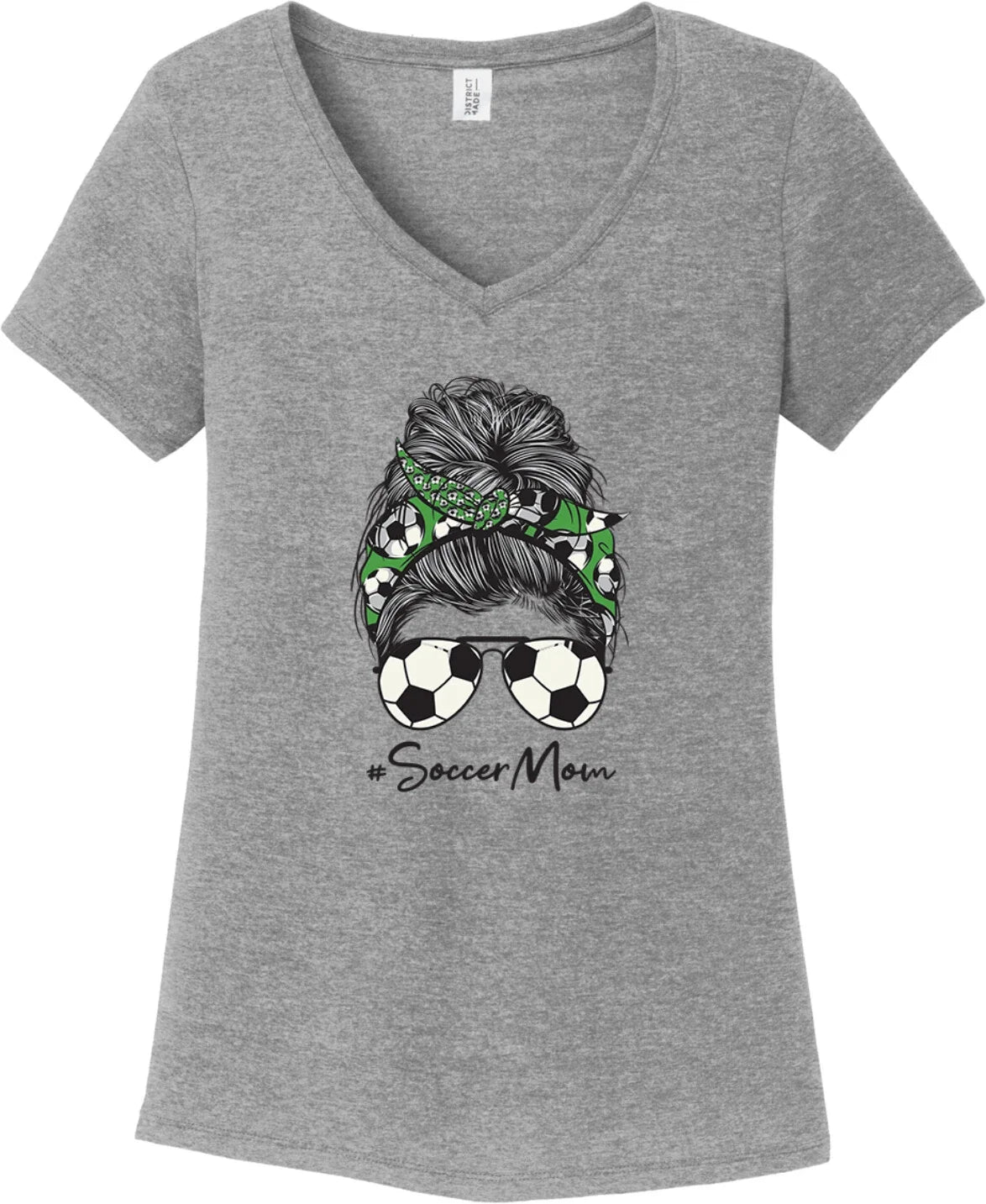 Mom Bun Soccer Mom Soccer Ball Headband Womens Tri Blend V-neck Unisex