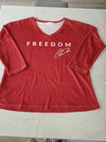 Freedom Charlie Kirk Signature - Memorial Tribute Unisex 3/4 Sleeve Shirt Large Unisex