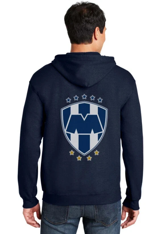 Monterrey Rayados ? Futbol Liga MX Regios Sudadera Hooded Navy ZIPPER Unisex