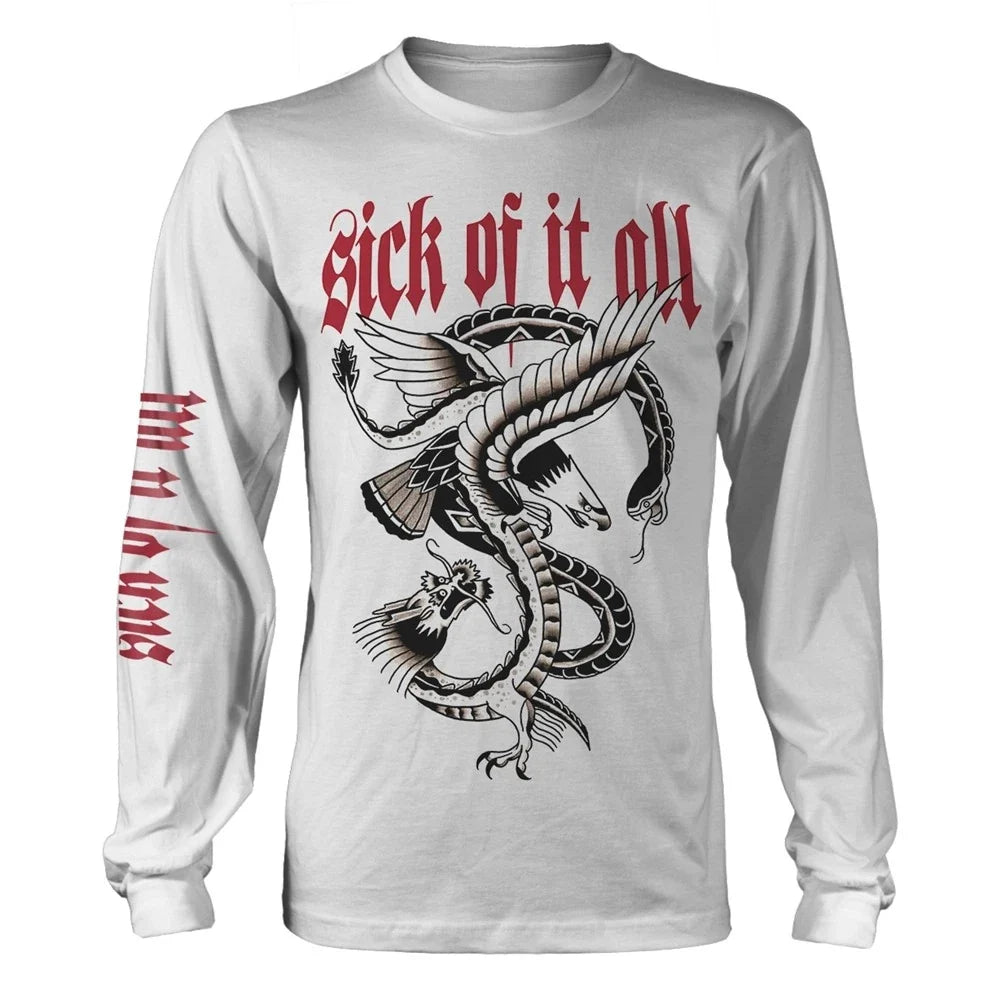 SICK OF IT ALL - EAGLE WHITE Long Sleeve Shirt Large Unisex