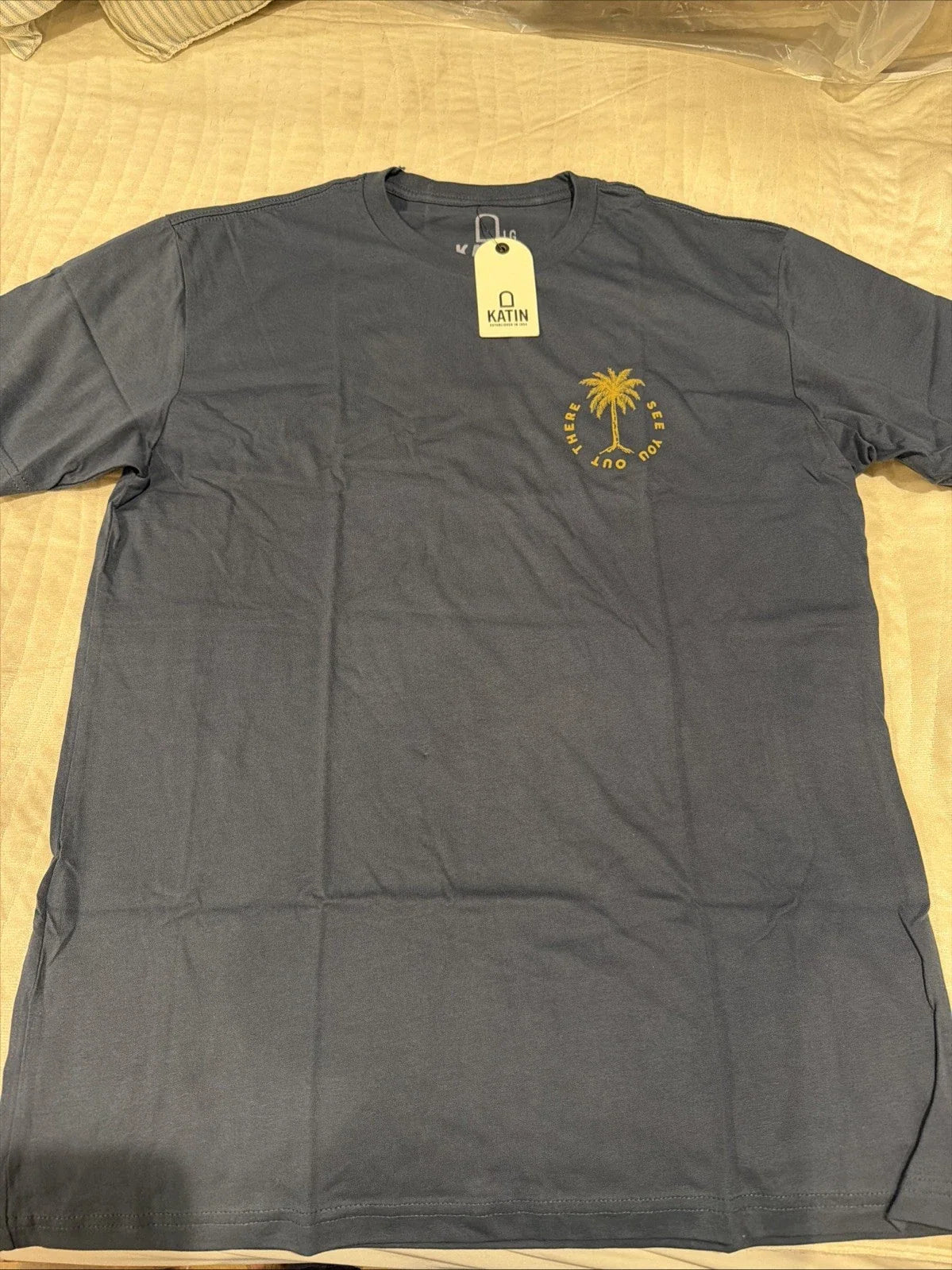 Katin Size Large Blue Cotton Tee Shirt Short Sleeve Unisex