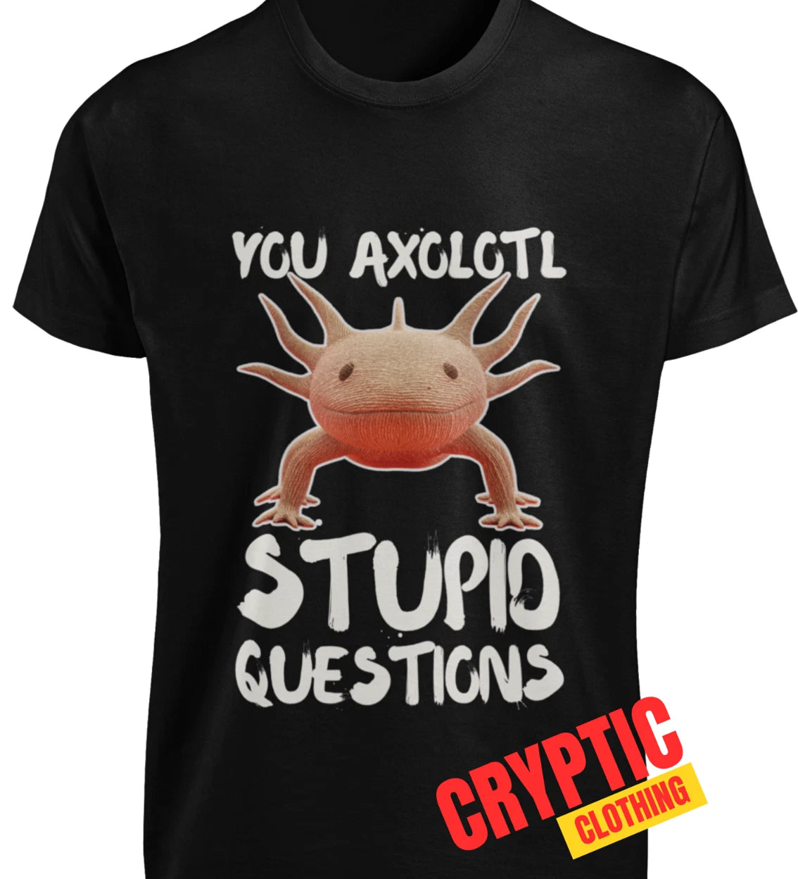 You Axolotl Stupid Questions T SHIRT Funny Sarcastic Salamander Play On Words