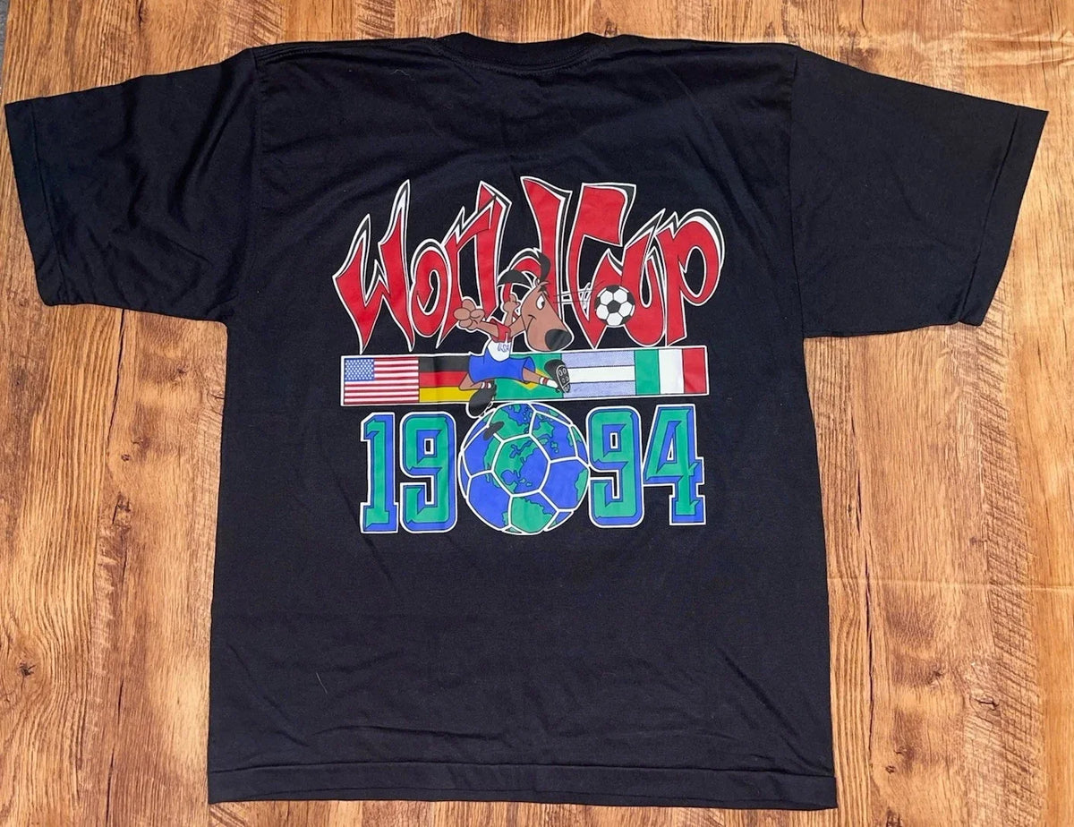 VTG 1994 World Cup USA Soccer Dog Striker Mascot Black Mens Sz XL Unisex