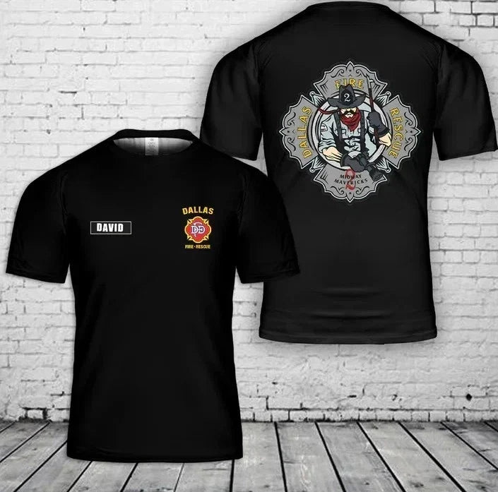 Custom Name Dallas Fire Rescue Fire Department Firefighter AOP 3D Unisex