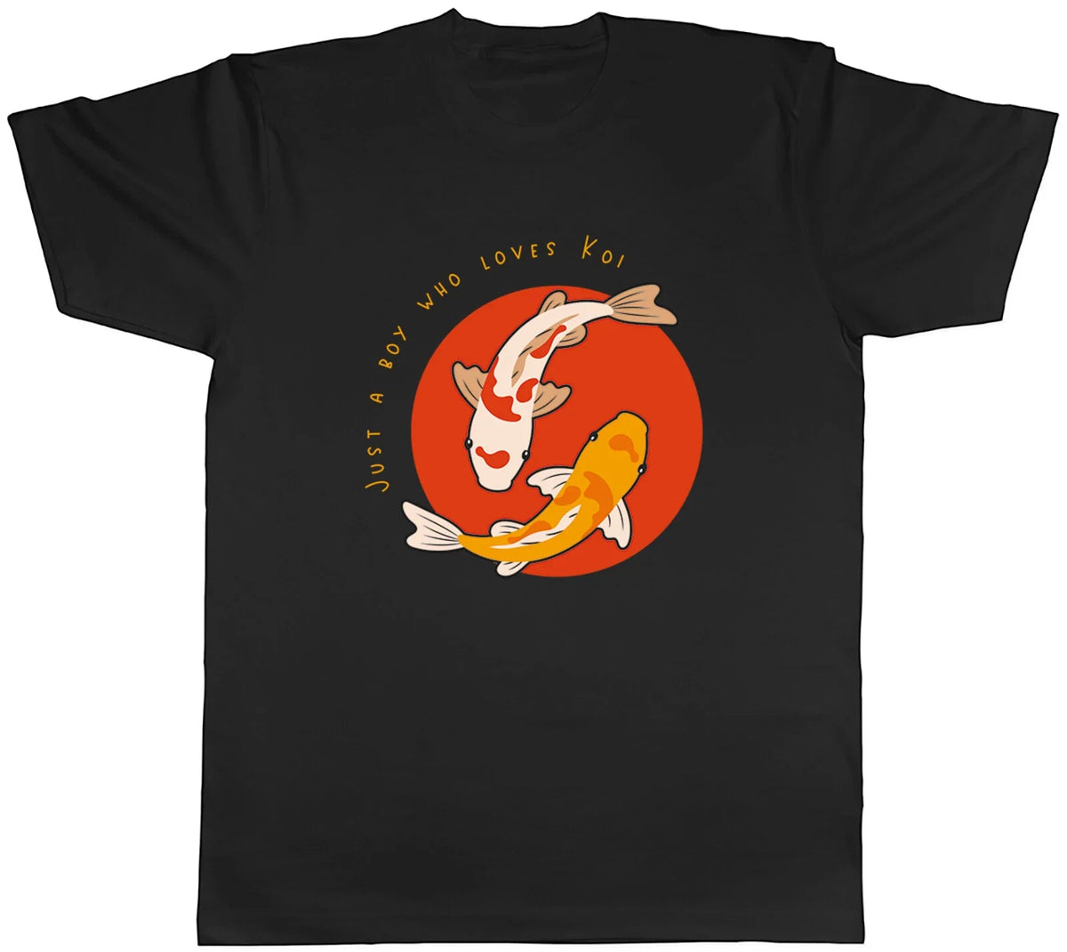 Boy who Loves Koi Mens Fish Fishing Lover Tee Gift Unisex