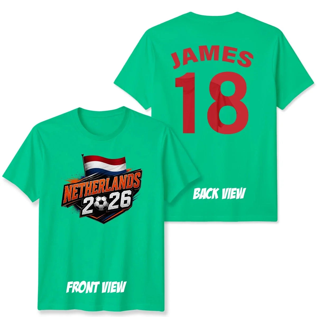 Personalized Netherlands Unisex T Shirt Name and Number Soccer Fan Mens Womens Unisex