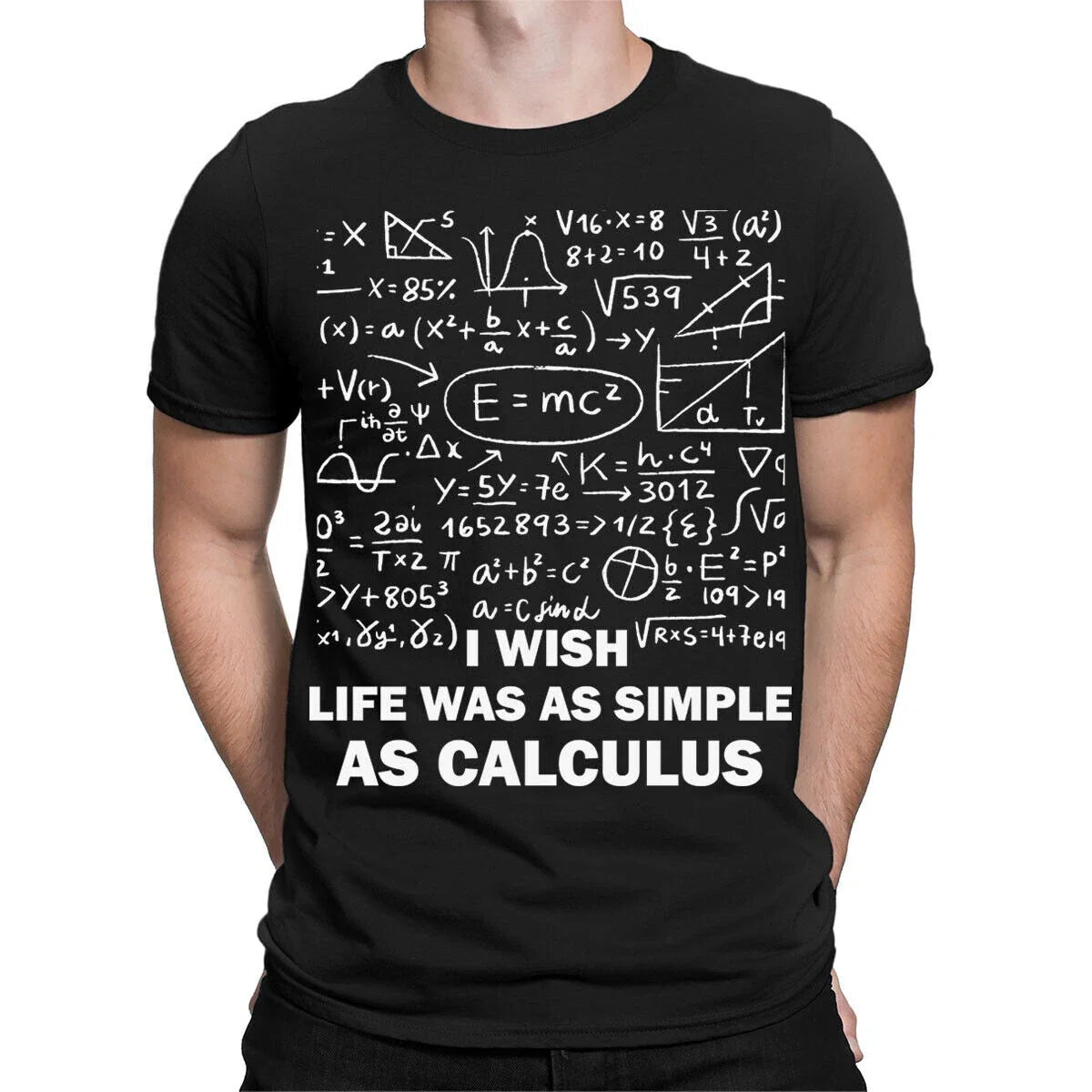 I Wish Life Was As Simple Math Equations Formulas Funny Mens s Top #TA-89 Unisex