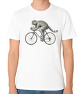 Vintage Cycling Cat on Bicycle Unisex Retro Animal Graphic Bike Tee Unisex