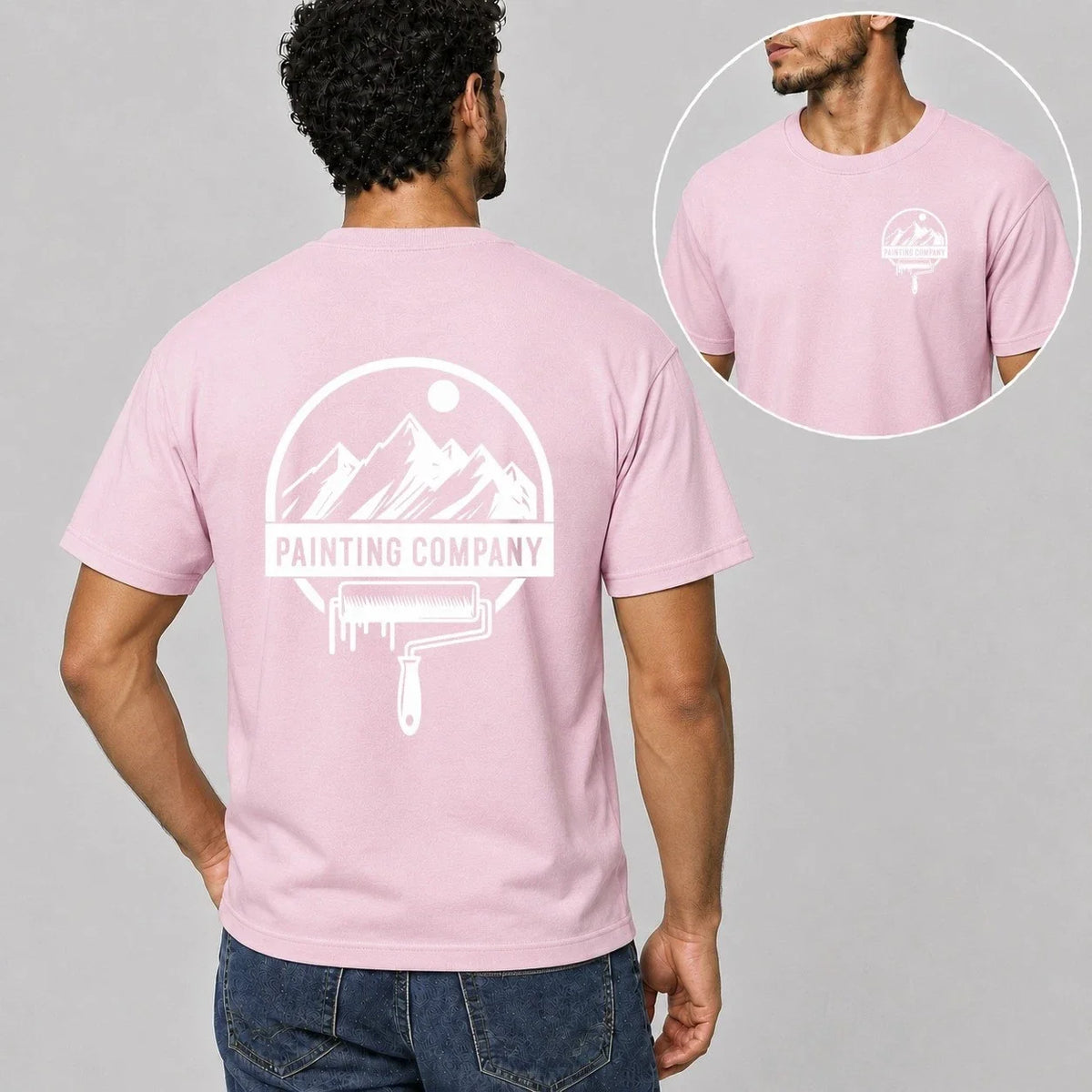 Mens Personalised Work T Shirt Custom Company Logo Trade Uniform Painter Plumber Unisex