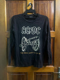Vintage AC DC Long Sleeve Band T Shirt Medium Size Wall Of Fame Unisex
