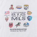 Vintage 1997 MLS Supershow AOP T Shirt Large 90s Soccer Distressed Thrashed Unisex