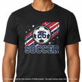 Soccer 26 Patriotic USA Flag Graphic T Shirt Youth Adult Sports Fan Tee Unisex