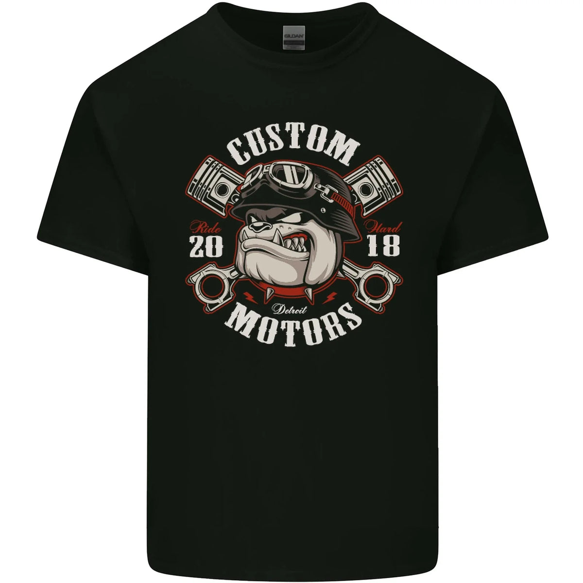 Bulldog Custom Motorcycle Motorbike Biker Mens Cotton Tee Top Unisex