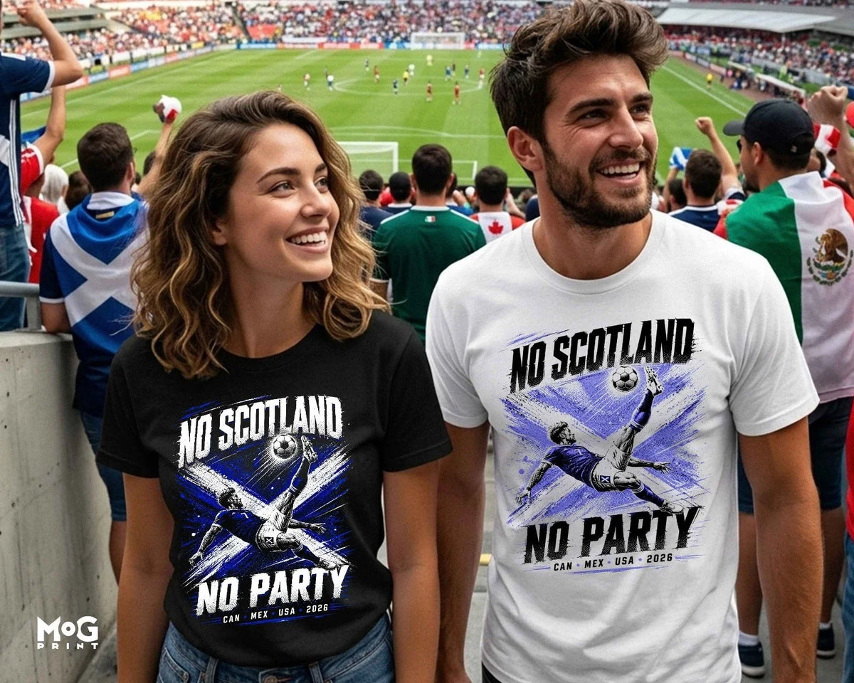 No Scotland No Party Scottish Soccer Football Fan Tee Funny Saltire Gift Unisex