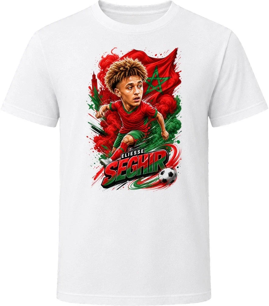Eliesse Ben Seghir Morocco Soccer Caricature 2026 World Cup T Shirt Unisex