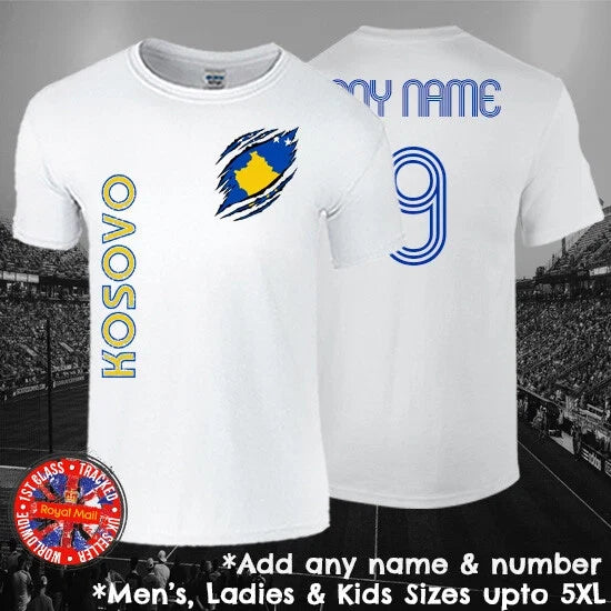 Kosovo Football Fan Personalised Mens Ladies Kids Euros World Cup Unisex
