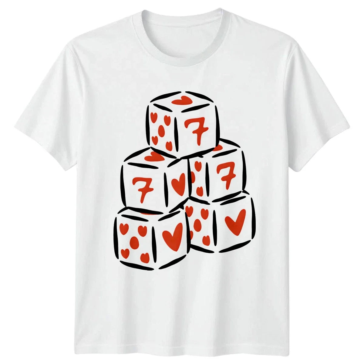 Lucky 7 Dice Hearts Dice Games Gambling Unisex