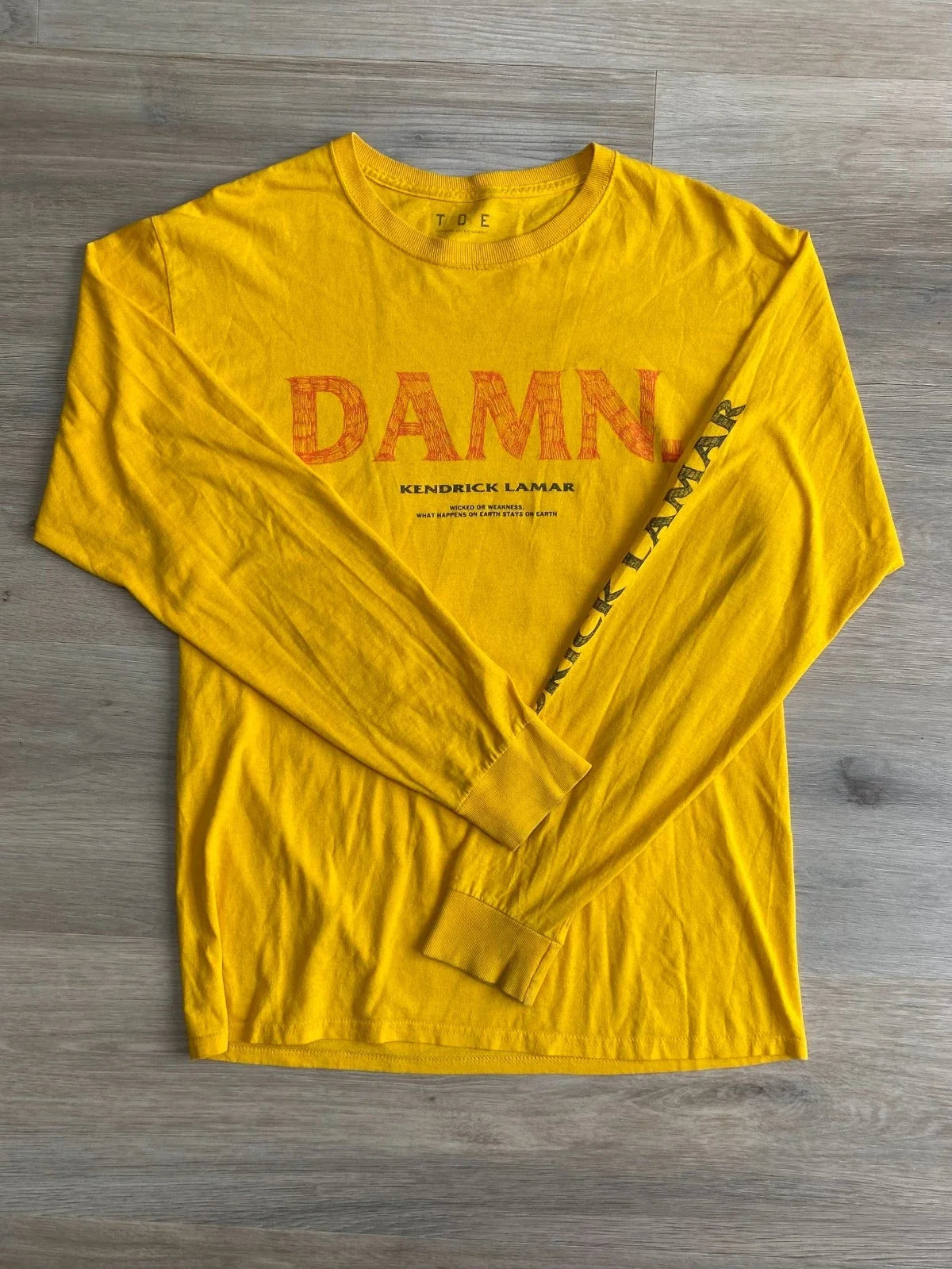 Kendrick Lamar Damn T Shirt Mens Medium 2017 American Tour Yellow Concert Tee Unisex
