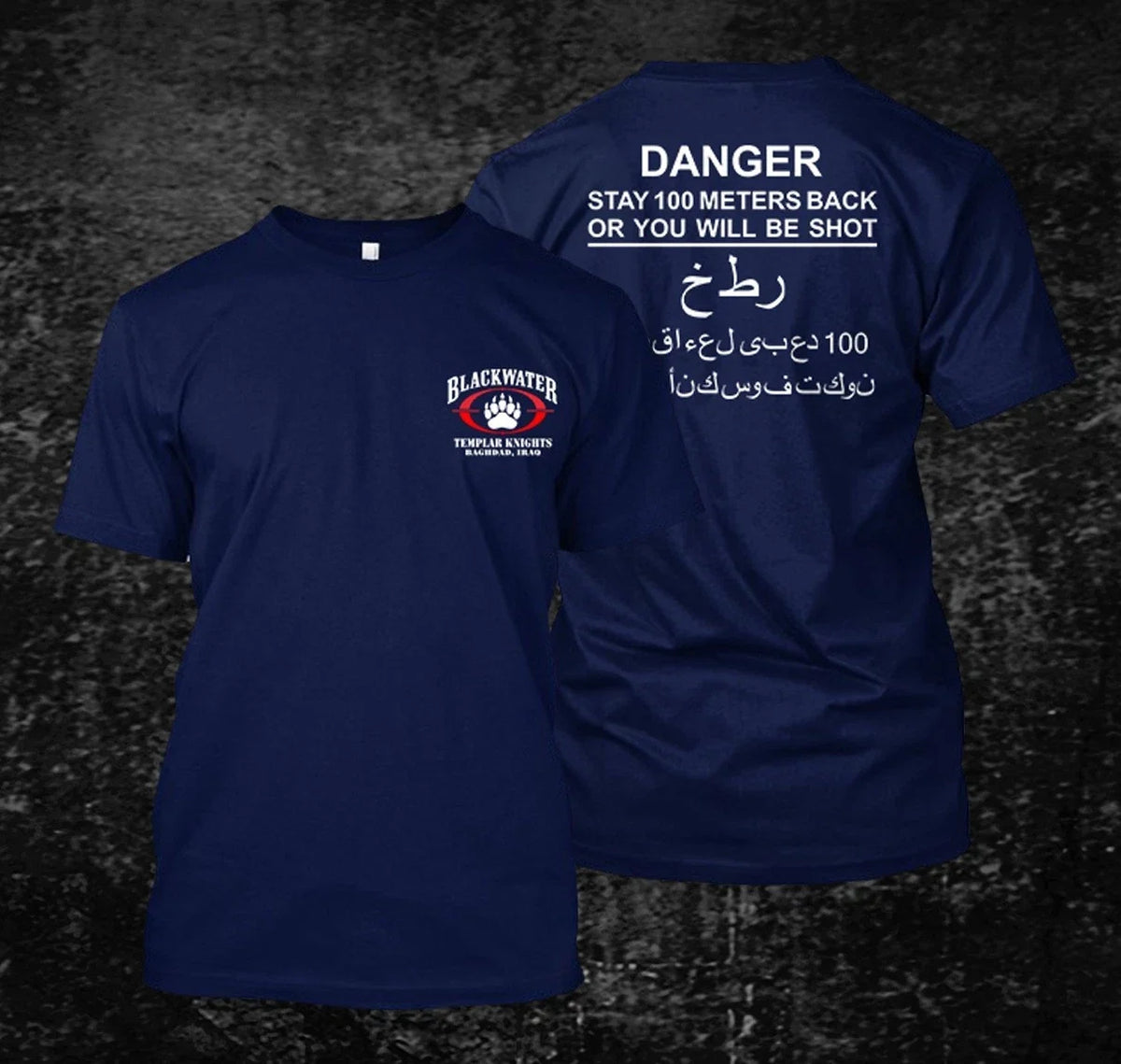 Blackwater templar knight danger shot - Custom Men's Back and front Tee Unisex