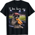 Funny Raccoon Ballfield Hot-Dog Soccer I Live Here Now Unisex